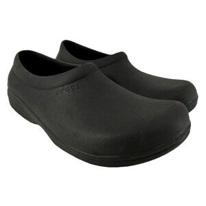 Crocs On The Clock Shoes Men 7 /Wom 9 Black Slip Resistant Work Non Marking NWOT